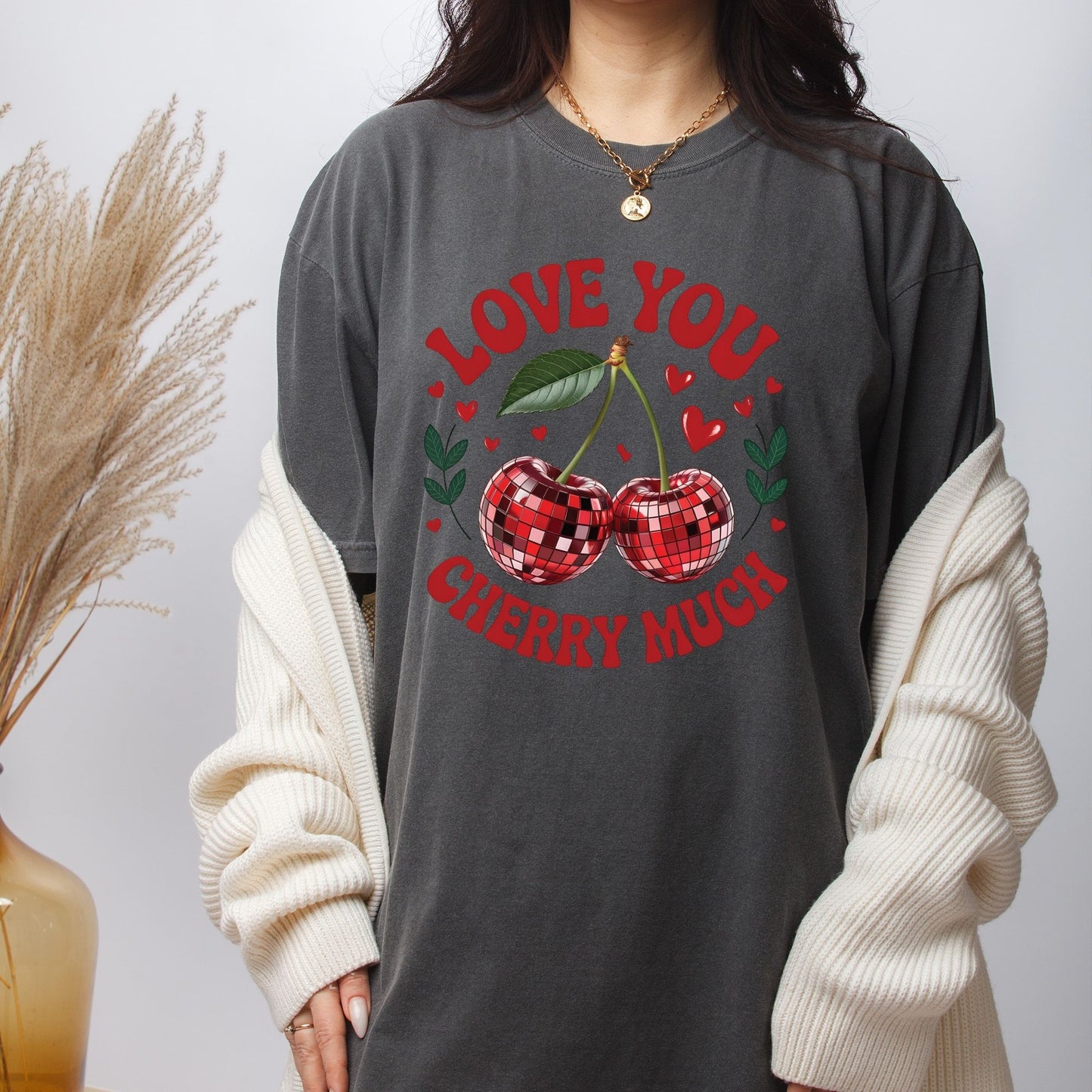 Valentines Day DTF Transfer ready to Press Love You Cherry Much Heat Transfer for Shirts Valentine UV Sticker Prints Iron on Transfer