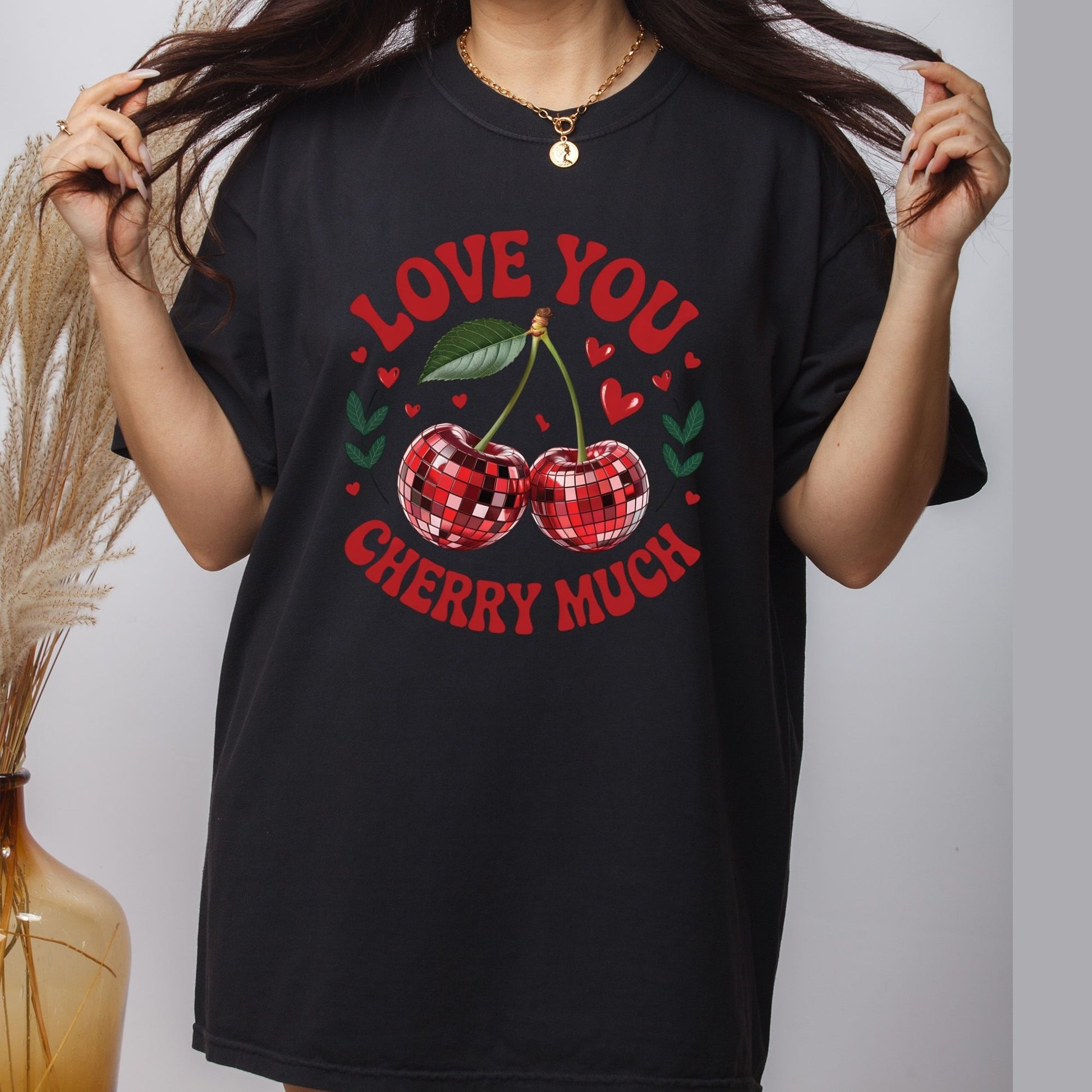 Valentines Day DTF Transfer ready to Press Love You Cherry Much Heat Transfer for Shirts Valentine UV Sticker Prints Iron on Transfer