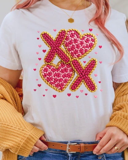 Valentine's Day Xoxo Faux Yarn DTF Transfer
