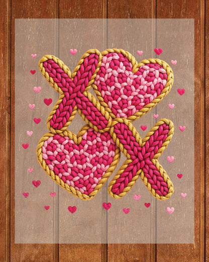 Valentine's Day Xoxo Faux Yarn DTF Transfer