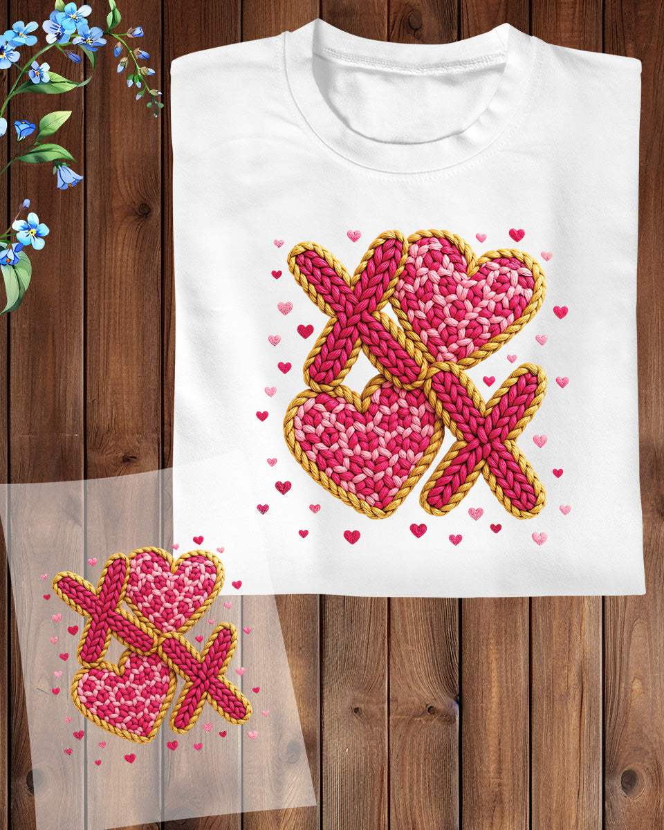 Valentine's Day Xoxo Faux Yarn DTF Transfer