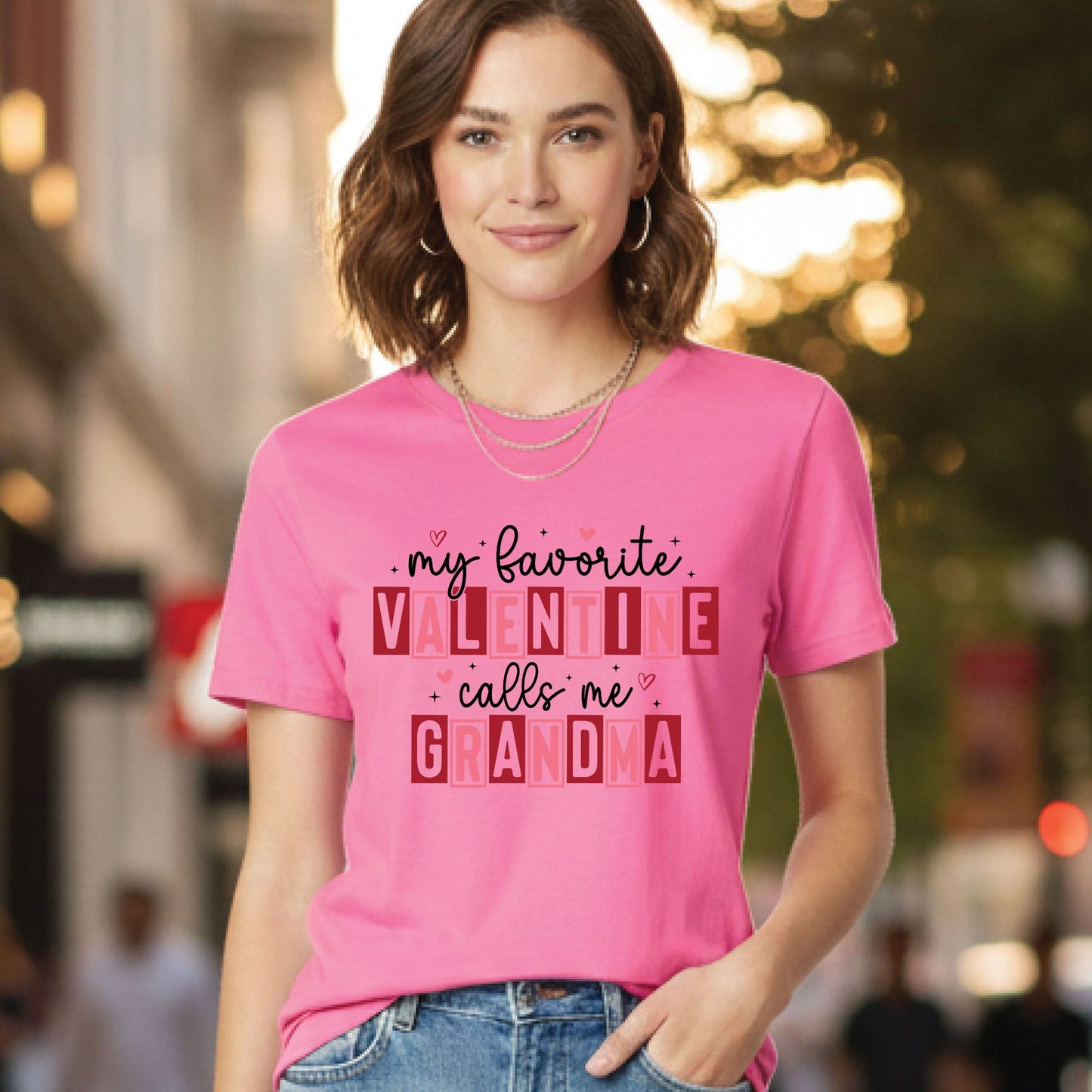 Valentines Gift for Grandma Womens My Favorite Valentines Call Me Grandma Shirts Ladies Retro Valentine Tees