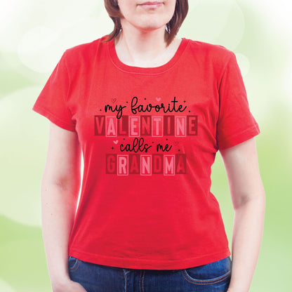 Valentines Gift for Grandma Womens My Favorite Valentines Call Me Grandma Shirts Ladies Retro Valentine Tees