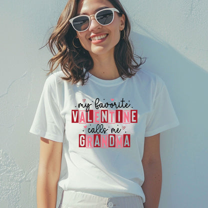 Valentines Gift for Grandma Womens My Favorite Valentines Call Me Grandma Shirts Ladies Retro Valentine Tees