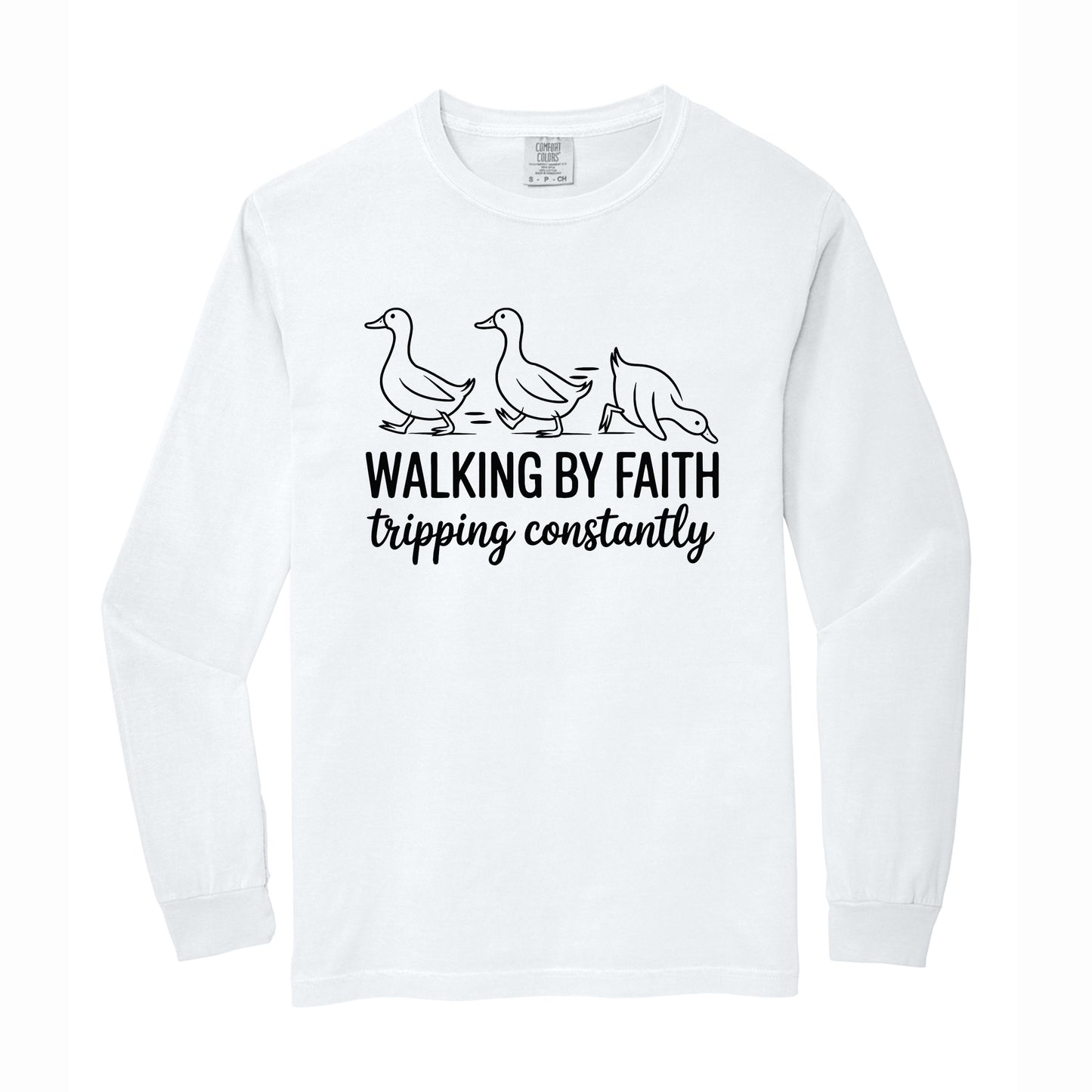 Walking by Faith Funny Comfort Colors T Shirt