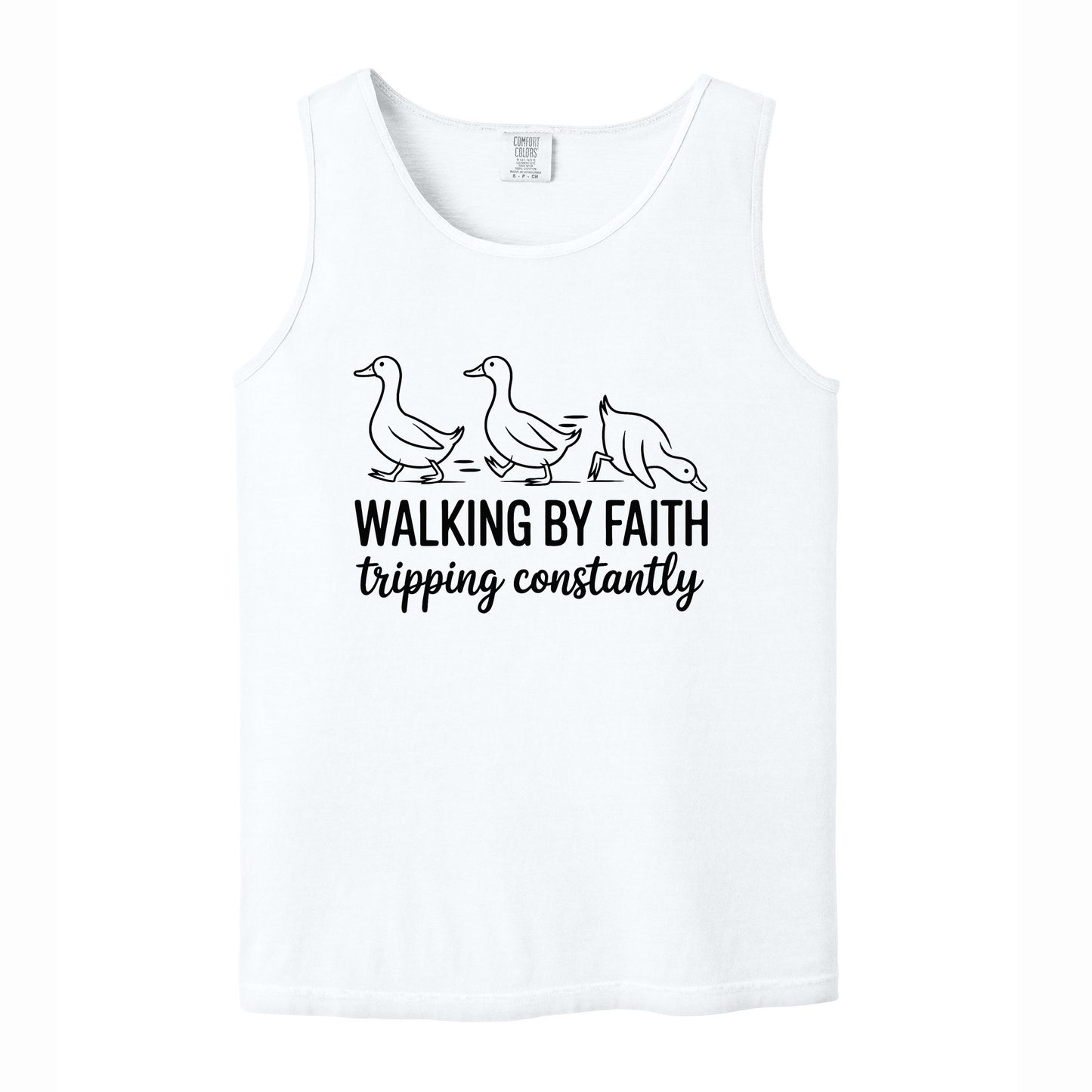 Walking by Faith Funny Comfort Colors T Shirt