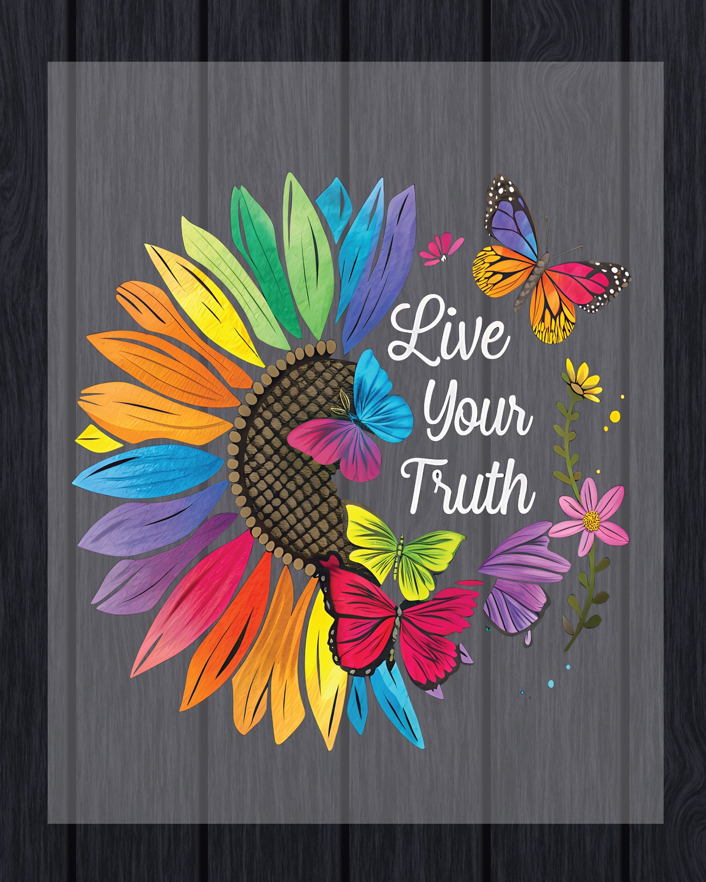 Vibrant Sunflower & Butterfly Pride DTF Transfer