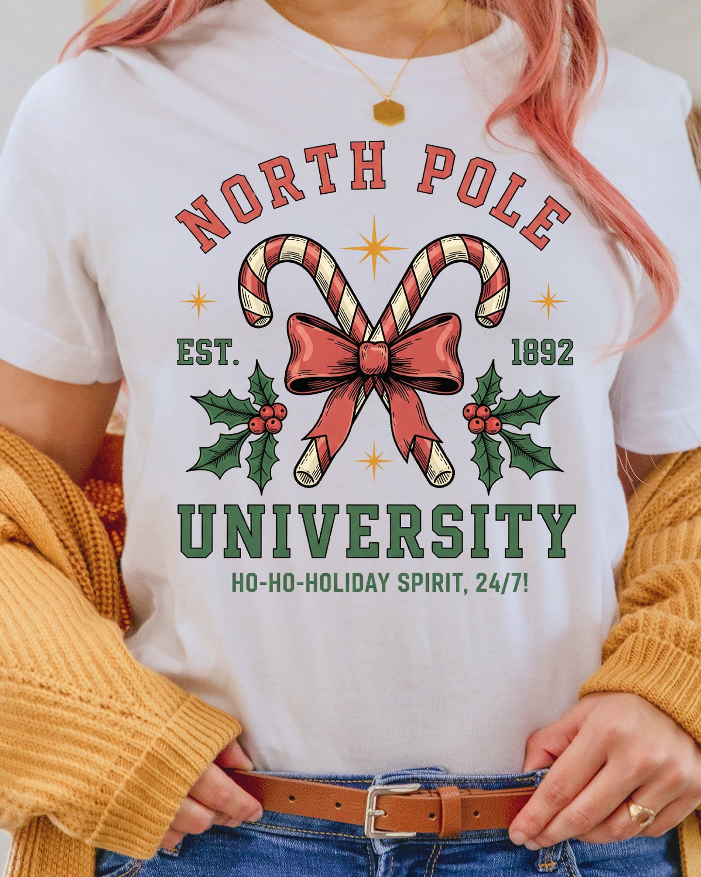 Vintage Christmas University DTF Transfer, Holiday Heat Press Design, Xmas Shirt Print, UV DTF Sticker, Retro Christmas Gift Idea
