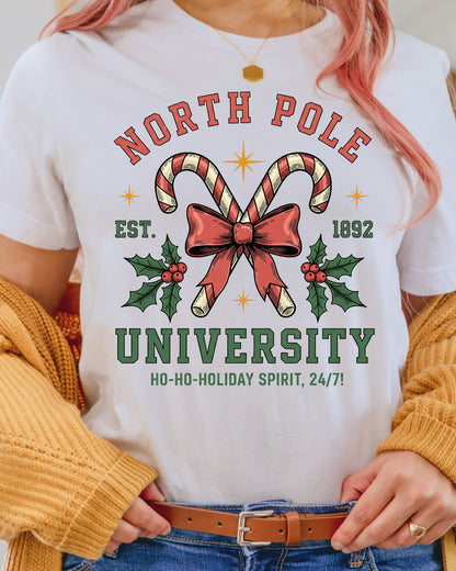Vintage Christmas University DTF Transfer, Holiday Heat Press Design, Xmas Shirt Print, UV DTF Sticker, Retro Christmas Gift Idea