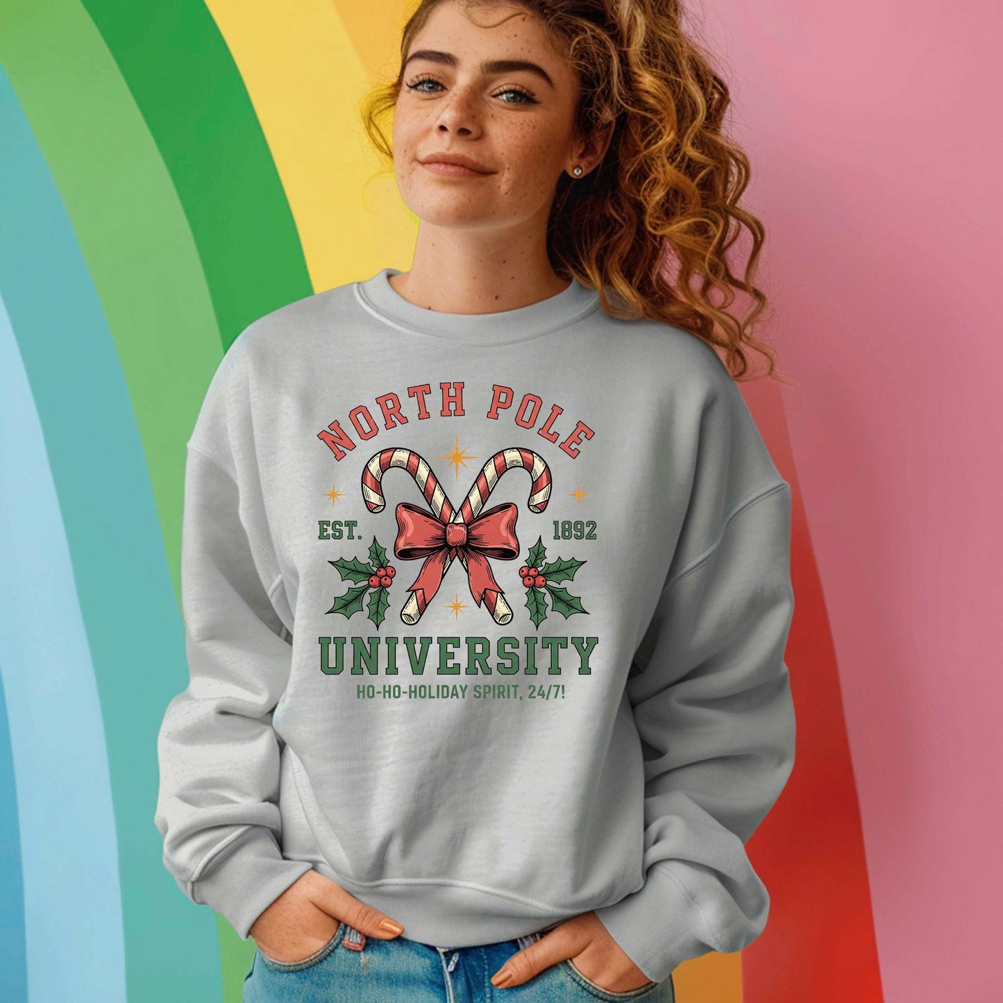 Vintage Christmas University DTF Transfer, Holiday Heat Press Design, Xmas Shirt Print, UV DTF Sticker, Retro Christmas Gift Idea