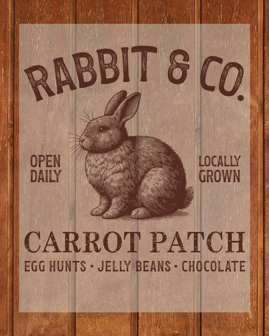 Vintage Rabbit Easter Spring DTF Transfers Ready To Press