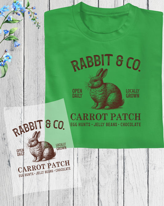 Vintage Rabbit Easter Spring DTF Transfers Ready To Press