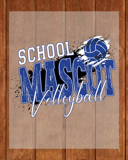 Volleyball School Mascot DTF Transfer