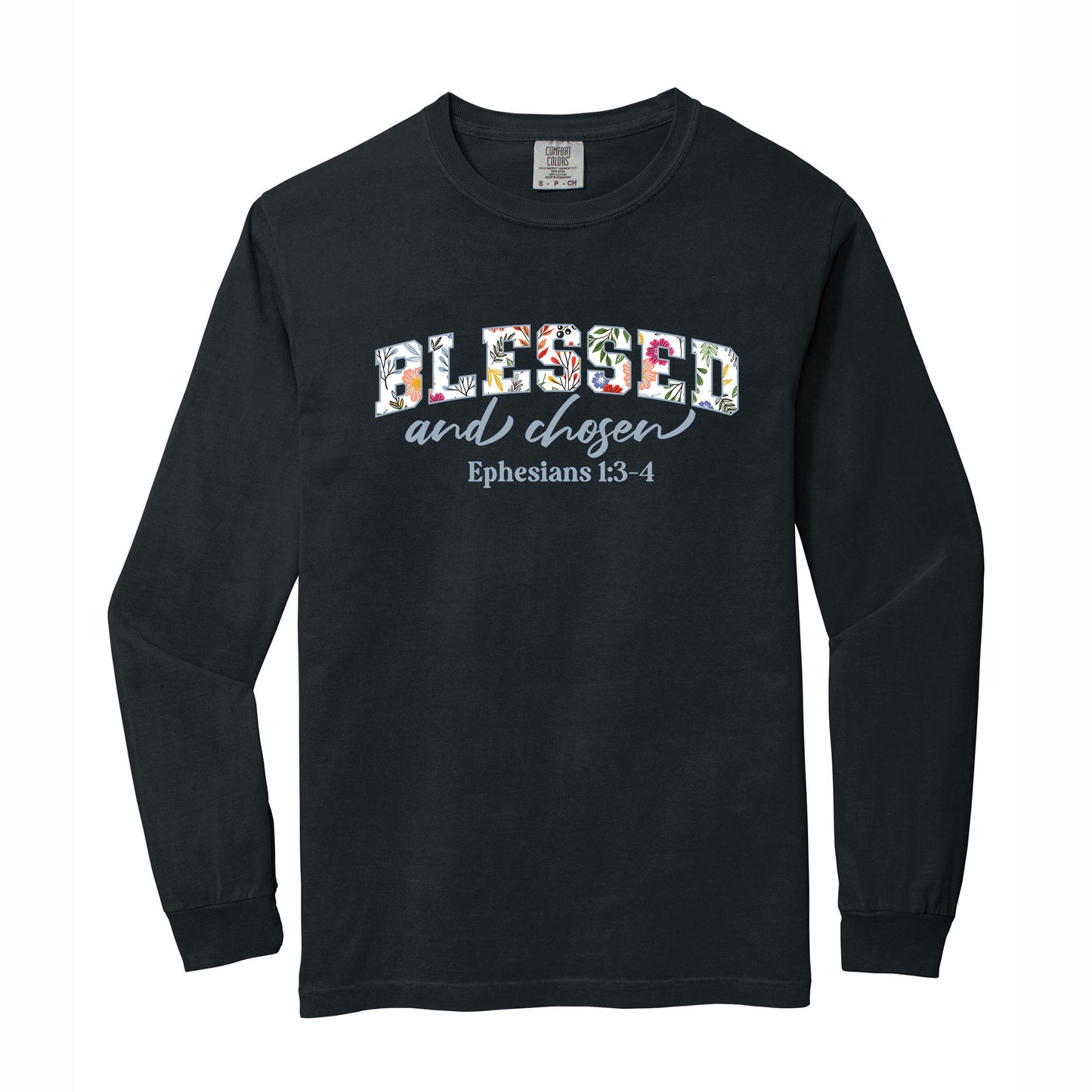 Blessed and Chosen Floral Comfort Colors T Shirt