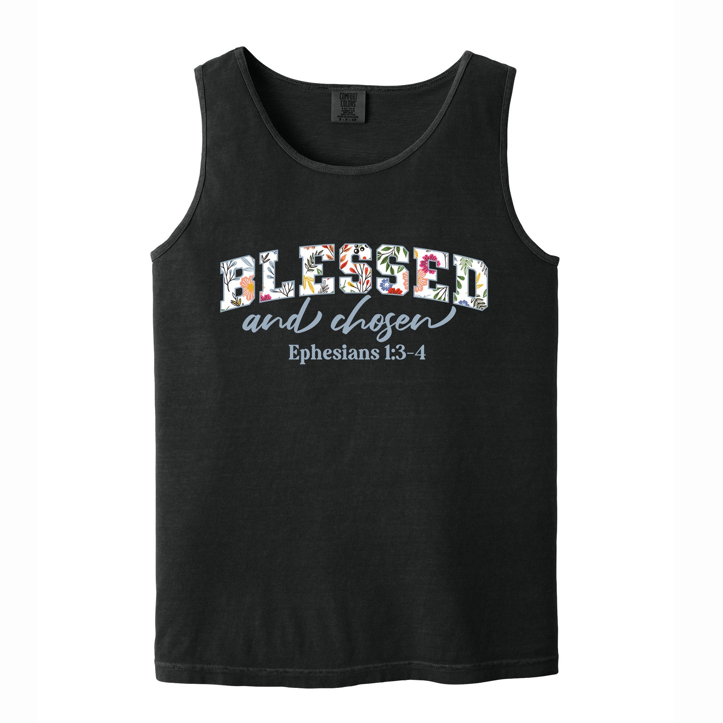 Blessed and Chosen Floral Comfort Colors T Shirt