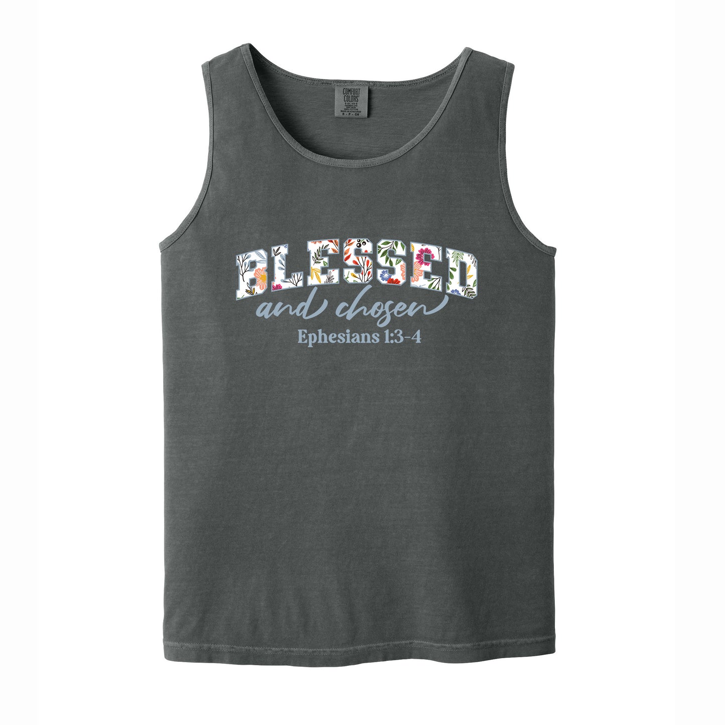 Blessed and Chosen Floral Comfort Colors T Shirt