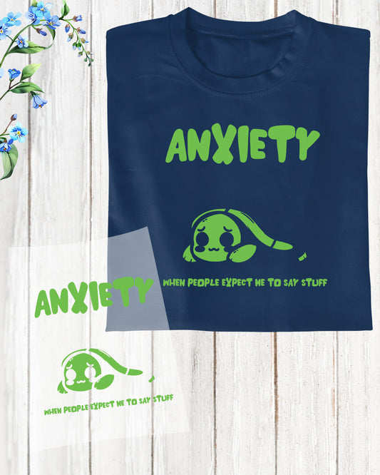 Cute Turtle Anxiety DTF Transfer Film