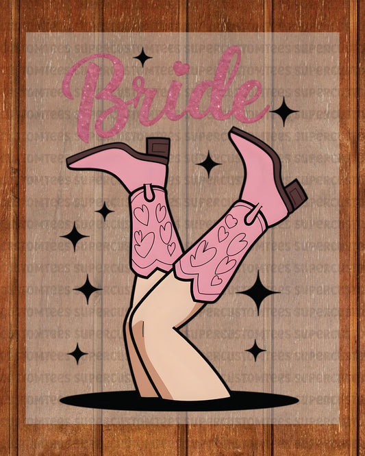 Western Bride Heat Transfer for Shirts