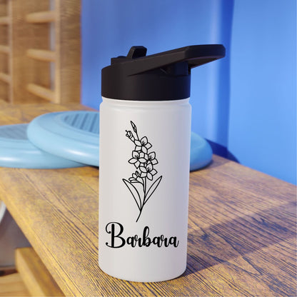 Wildflower Custom Name Stainless Steel Water Bottle
