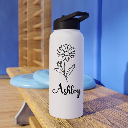 Wildflower Custom Name Stainless Steel Water Bottle