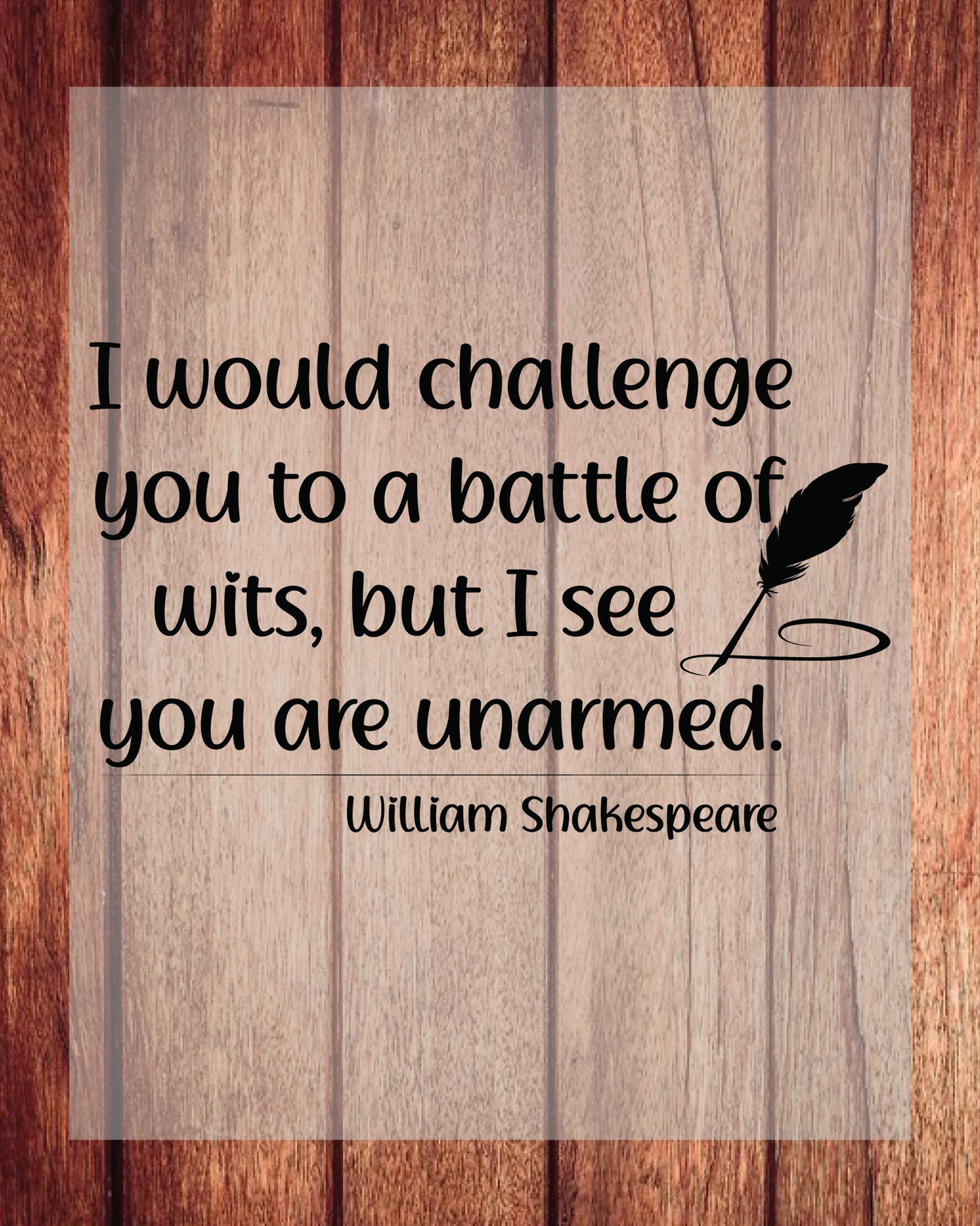 William Shakespeare Quote DTF Transfer