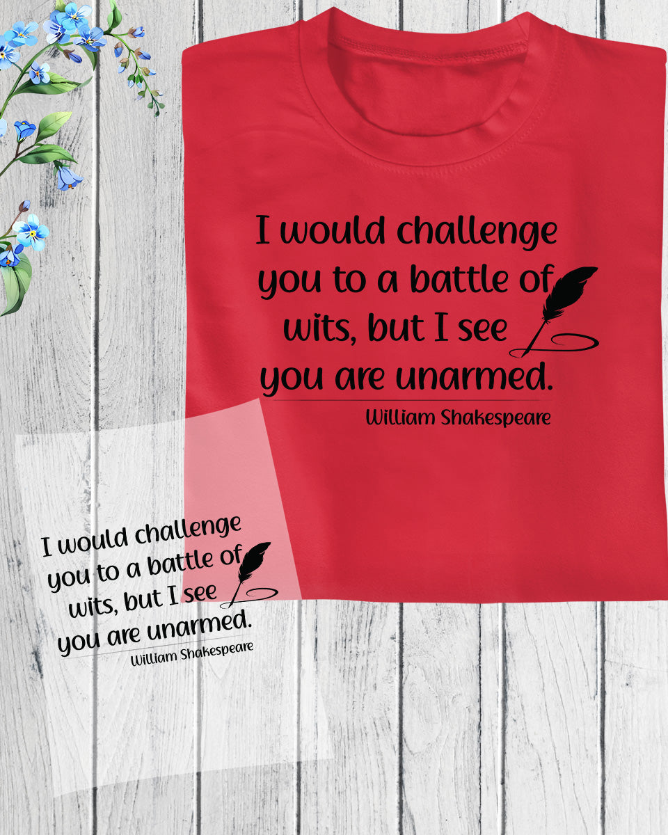 William Shakespeare Quote DTF Transfer