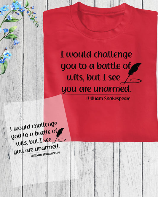 William Shakespeare Quote DTF Transfer