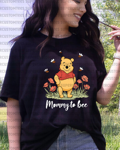 Winnie The Pooh Mommy to bee Funny Bear DTF Transfer