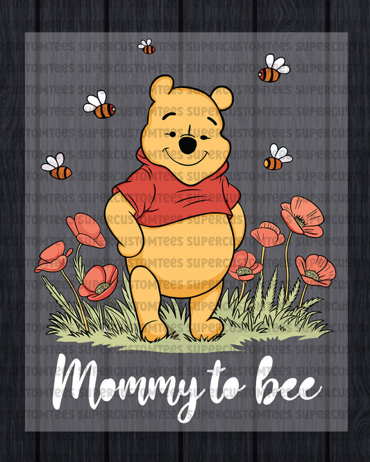 Winnie The Pooh Mommy to bee Funny Bear DTF Transfer