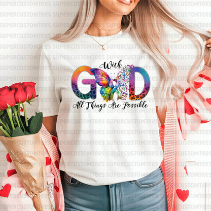With God All Things Are Possible DTF Transfer