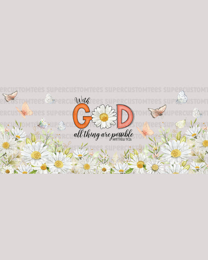 With God All Things are Possible UV DTF wrap