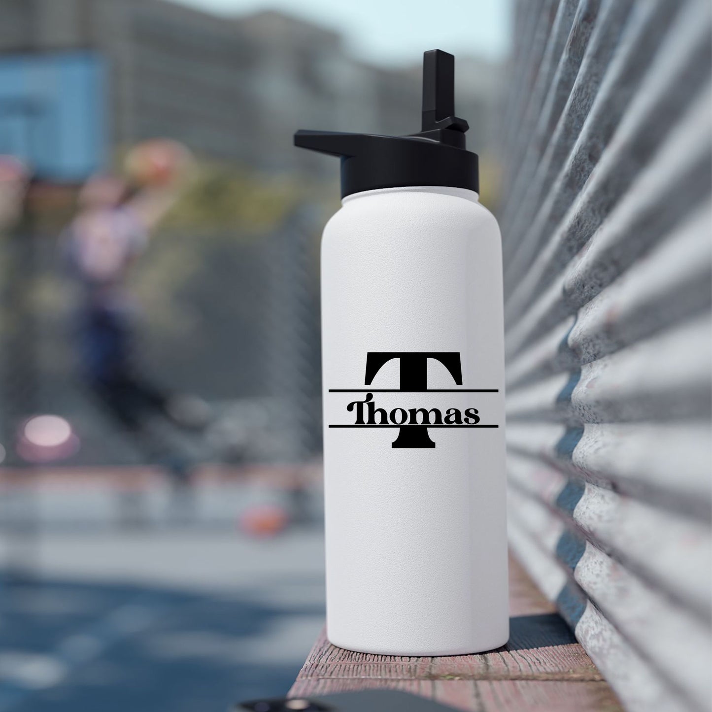 Custom Name Character Stainless Steel Water Bottle with Straw