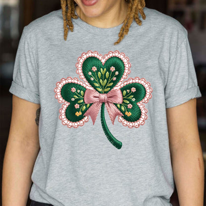 Womens St. Patrick's Day Shirt Coquette Shamrock Sweatshirt