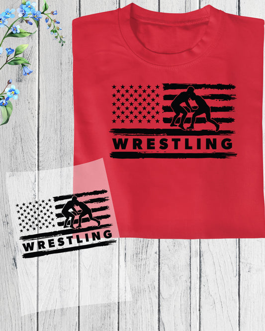 American Flag Wrestling DTF Transfer Film