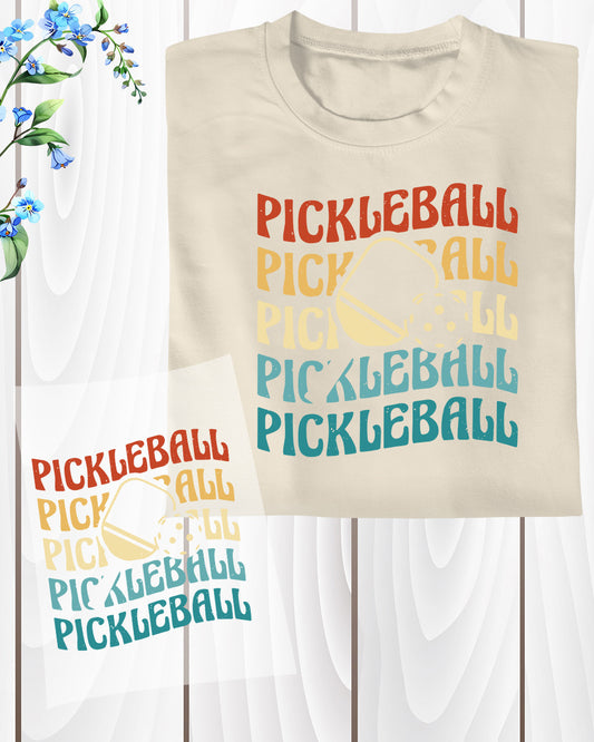 Pickleball Retro Gift DTF Transfer Sheets