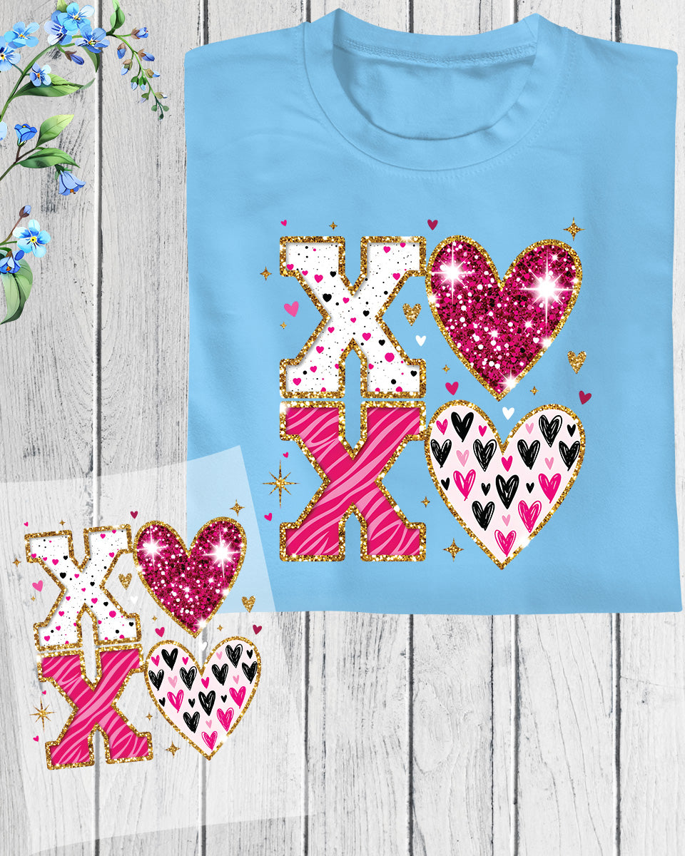 XOXO Valentines Day DTF Transfer Ready to Press