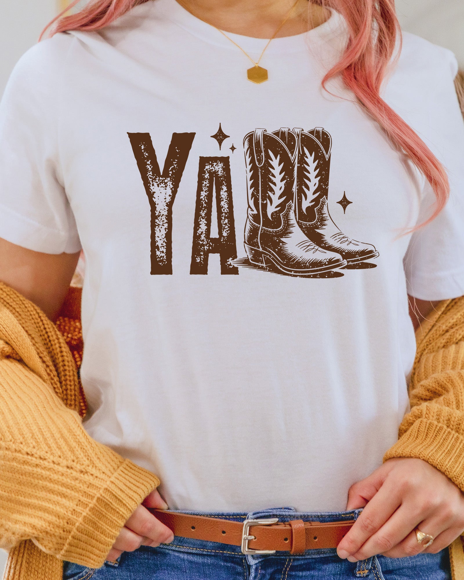 Y'all Cowboy Boots Western Design DTF Transfer