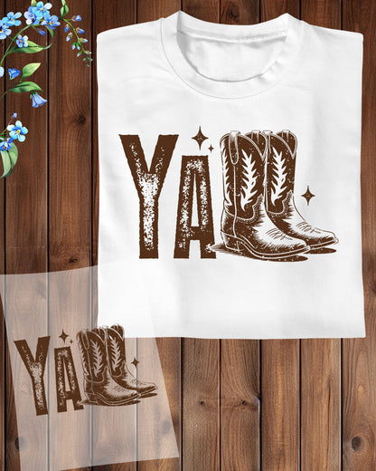 Y'all Cowboy Boots Western Design DTF Transfer
