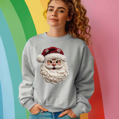 Yarn Santa Crochet Christmas DTF Transfer Ready to Press, Holiday Heat Press Design, Xmas Shirt Print, UV DTF Sticker, Crochet Christmas