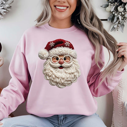 Yarn Santa Crochet Christmas DTF Transfer Ready to Press, Holiday Heat Press Design, Xmas Shirt Print, UV DTF Sticker, Crochet Christmas