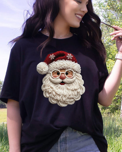 Yarn Santa Crochet Christmas DTF Transfer Ready to Press, Holiday Heat Press Design, Xmas Shirt Print, UV DTF Sticker, Crochet Christmas