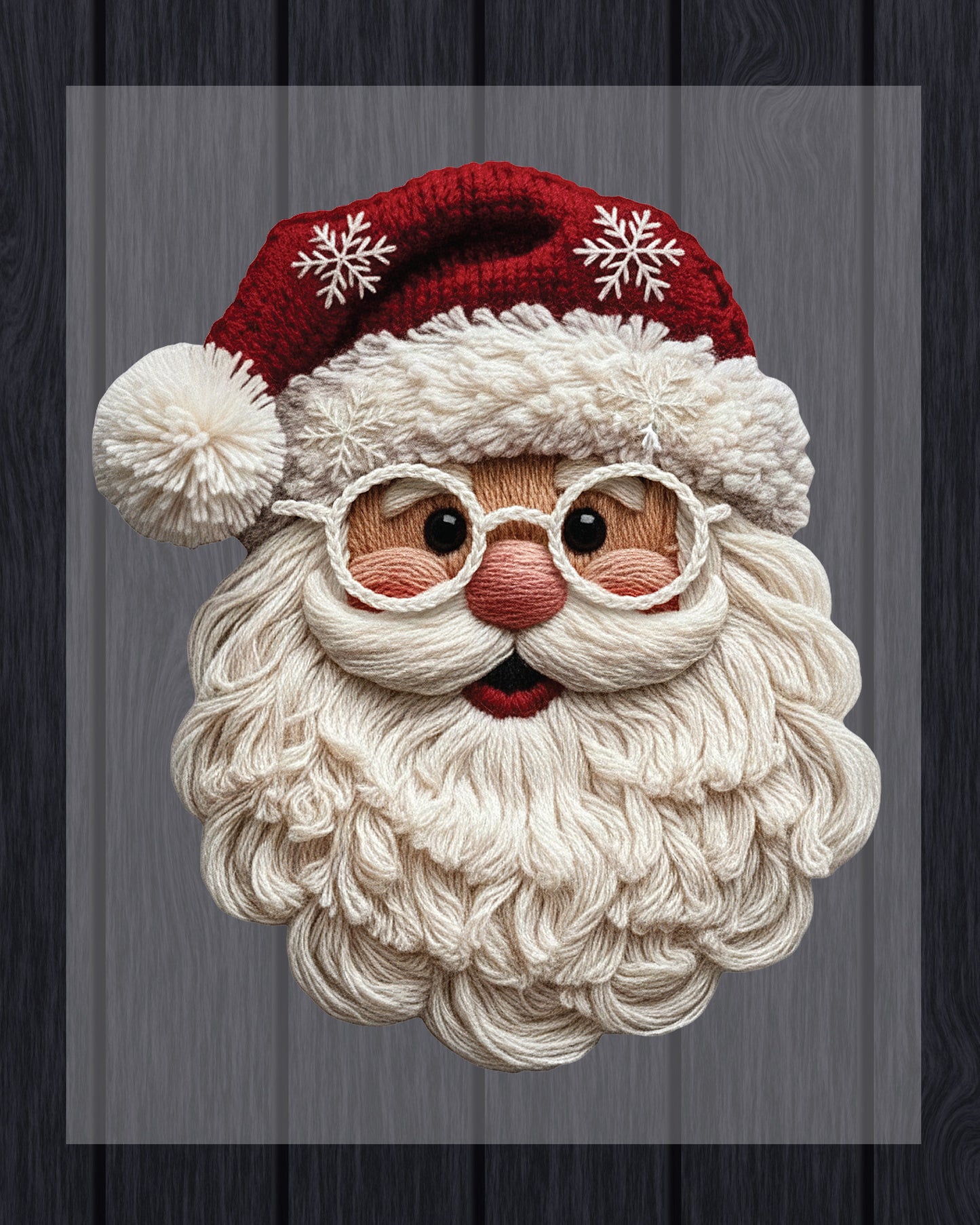 Yarn Santa Crochet Christmas DTF Transfer Ready to Press, Holiday Heat Press Design, Xmas Shirt Print, UV DTF Sticker, Crochet Christmas