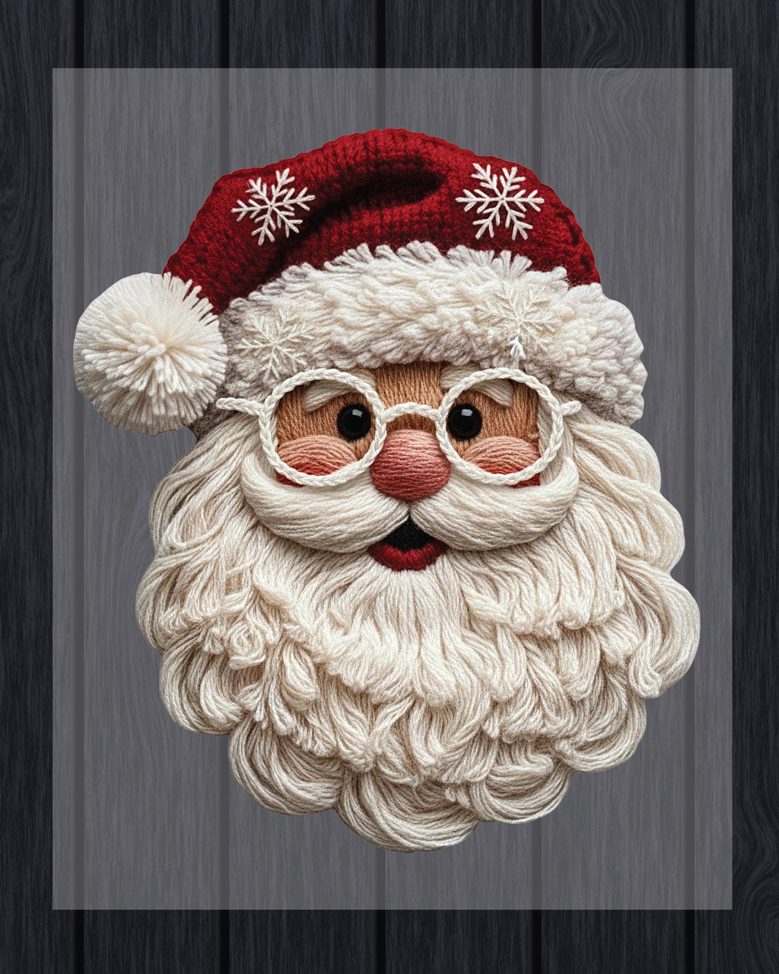 Yarn Santa Crochet Christmas DTF Transfer Ready to Press, Holiday Heat Press Design, Xmas Shirt Print, UV DTF Sticker, Crochet Christmas