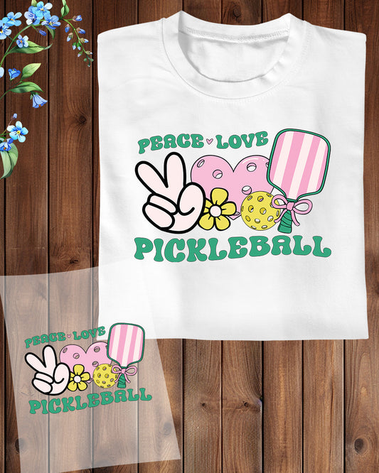 Peace Love Pickleball Retro DTF Transfer Film