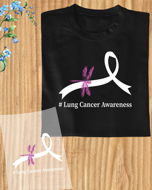 Lung Cancer Awareness Ribbon DTF Transfer Film