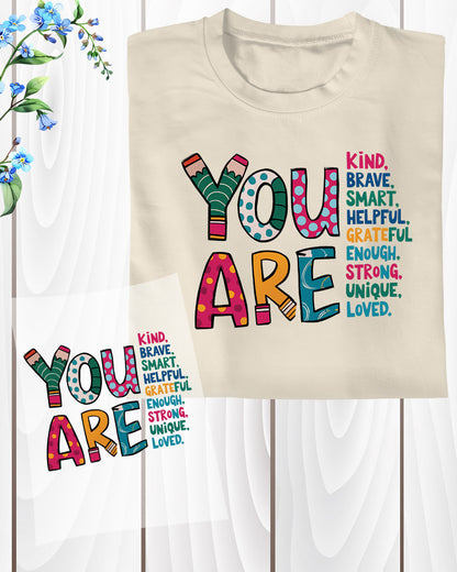 You Are Kind Back to School Teacher DTF Transfer