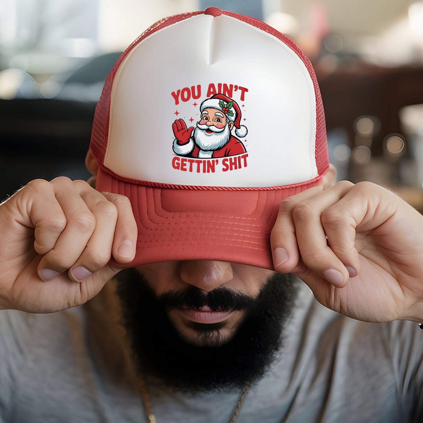 Santa You Ain't Getting Shit DTF Transfer Ready to Press, Santa Claus Christmas Heat Transfer For Shirt, Funny Santa UV Sticker Prints