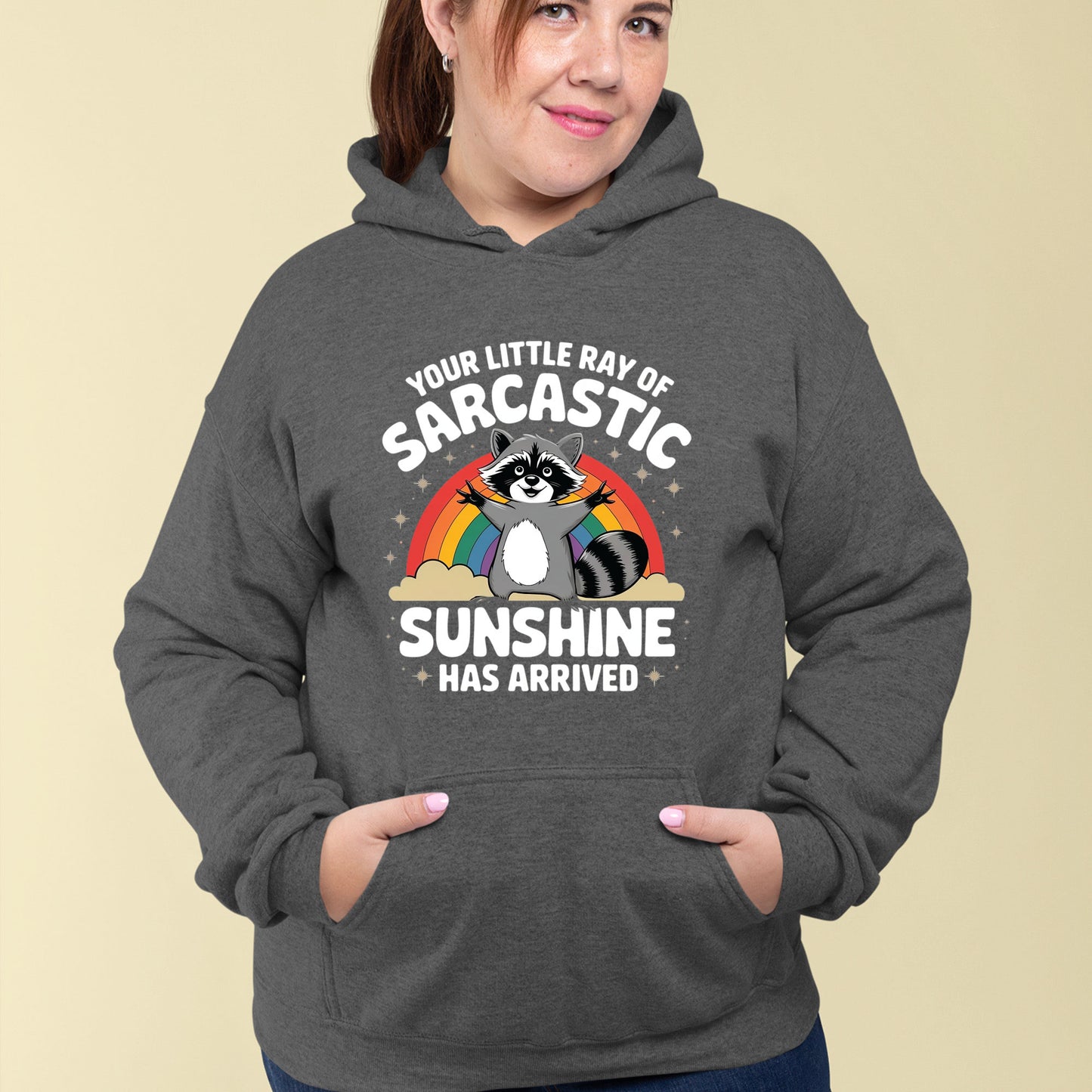 Your Little Ray of Sarcastic Sunshine DTF Transfer Ready to Press, Funny Raccoon Heat Transfer For Shirt, Sassy Raccoon UV Sticker Prints