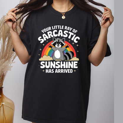 Your Little Ray of Sarcastic Sunshine DTF Transfer Ready to Press, Funny Raccoon Heat Transfer For Shirt, Sassy Raccoon UV Sticker Prints