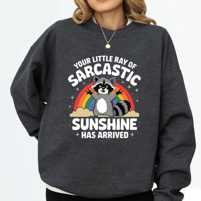 Your Little Ray of Sarcastic Sunshine DTF Transfer Ready to Press, Funny Raccoon Heat Transfer For Shirt, Sassy Raccoon UV Sticker Prints